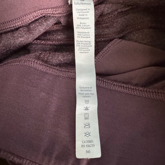 Lululemon Athletica Warm Down Jogger Velour Heathered Arctic Plum Size 4 - Picture 15 of 15